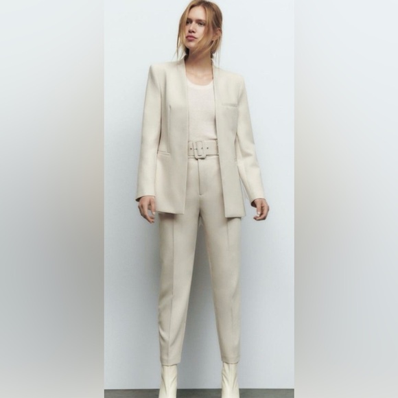 VGUC Zara Cream High-waisted Dress Pants Large - Picture 2 of 3